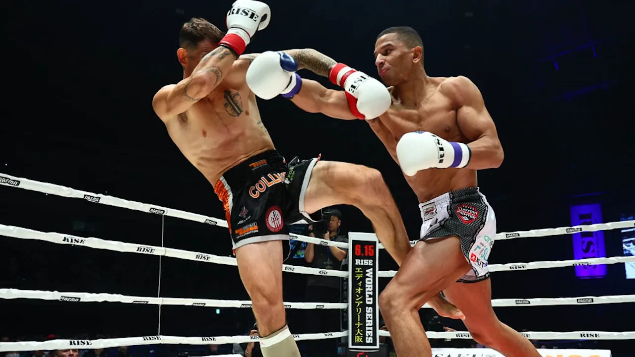 Miguel Trindade goes for the finish.