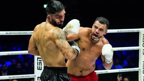 GLORY 104: Tarik Khbabez Outlasts Bahram Rajabzadeh in Five-Round War to Claim Vacant Light Heavyweight Title as "The Golden Wolf" Retires poster
