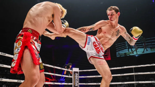 GLORY 102 / RISE World Series 2025: Chadd Collins Recovers From Early Knockdown to Score Hard-Fought Split Decision Victory Against Kento Haraguchi photo