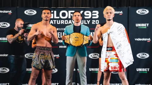 GLORY 93: All Fighters Make Weight, GLORY Returns With Stacked Card Featuring Featherweight Title Action, Tyjani Beztati's Welterweight Fight Agaínst Endy Semeleer, Tayfun Ozcan's Promotion Debut poster