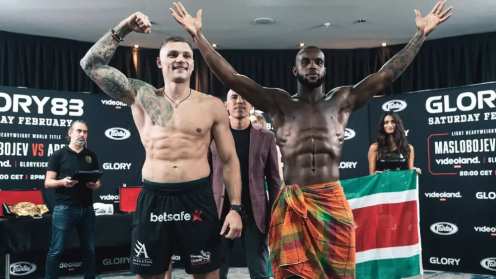 GLORY 83 Weigh-in Results: Middleweight Title Challenger Cesar Almeida Misses Weight and Now Takes on Donovan Wisse in Three-Round Non-Title Bout poster