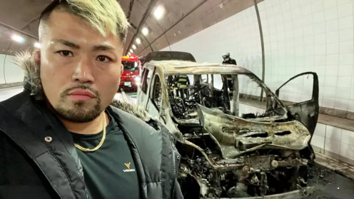 K-1 Fighter Animal Koji Escapes Near Death As His Car Bursts Into Flames on Highway "If I Was One Step Too Late, I Would Have Died." poster